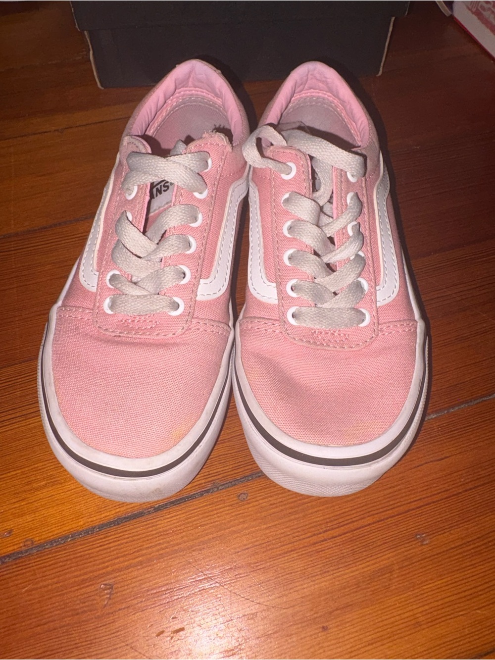 Vans Pink Low-Top Canvas Sneakers with White Stripe